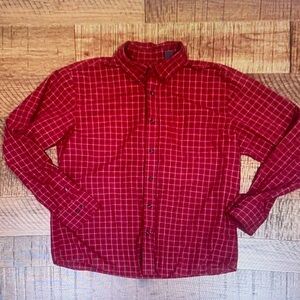 Dockers Men's Red Checkered Button Down Shirt